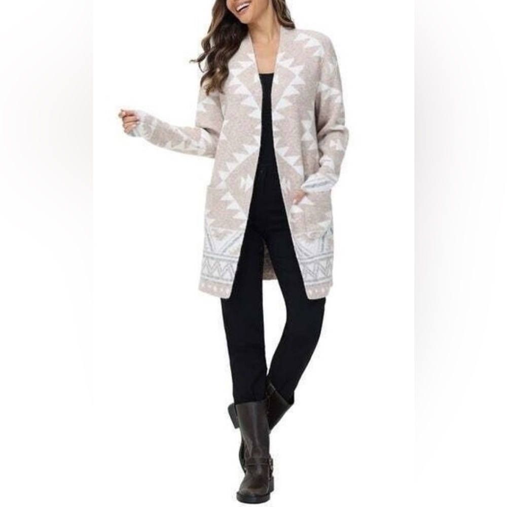 Frye Women's The Cozy Cardigan, Tan (Oatmeal Combo), Size S